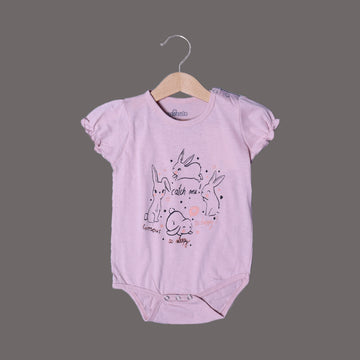 PINK RABBIT CATCH ME HALF BODY HALF SLEEVES ROMPER
